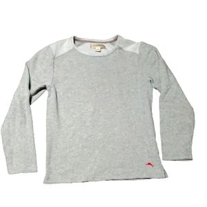 Tommy Bahama Long Sleeve Crew Neck Pullover sweatshirt Size Medium Grey/white